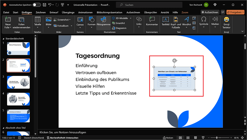 Insertar zoom de sección en PowerPoint