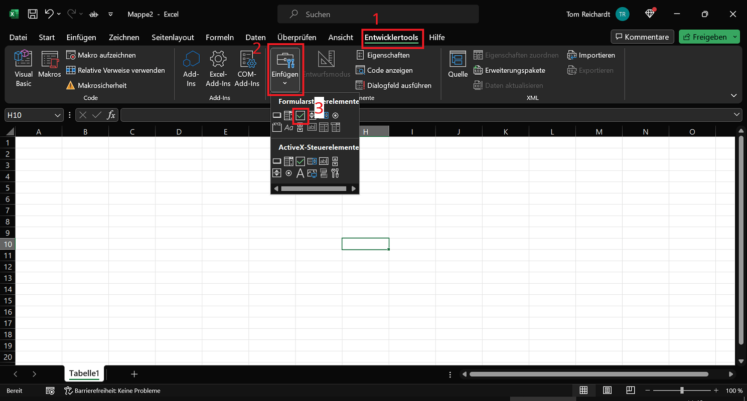 Insertar casilla de verificación en Excel