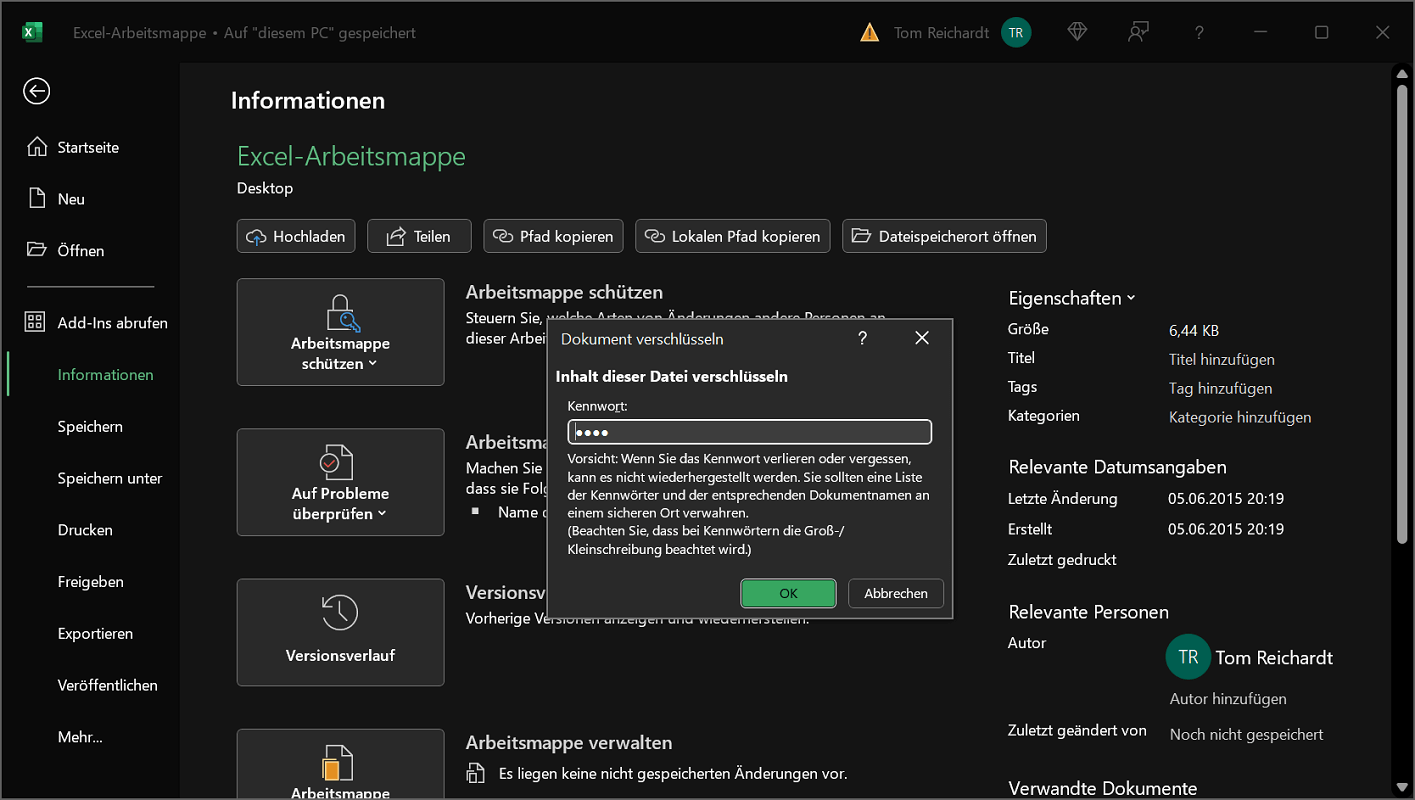 Proteger el archivo de Excel con una contraseña