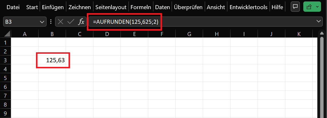 Funciones de Excel redondeando hacia arriba y hacia abajo