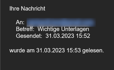 Recibo de lectura finalizado en Outlook