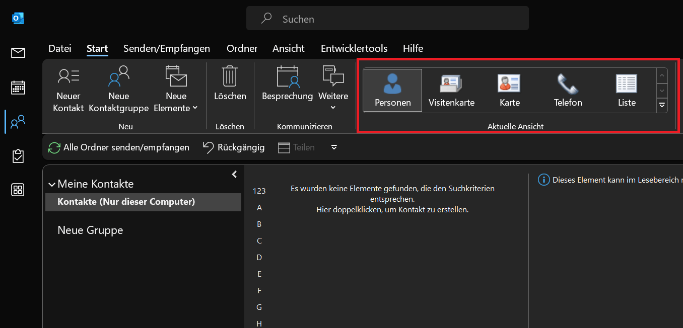 Personalizar la vista de contactos