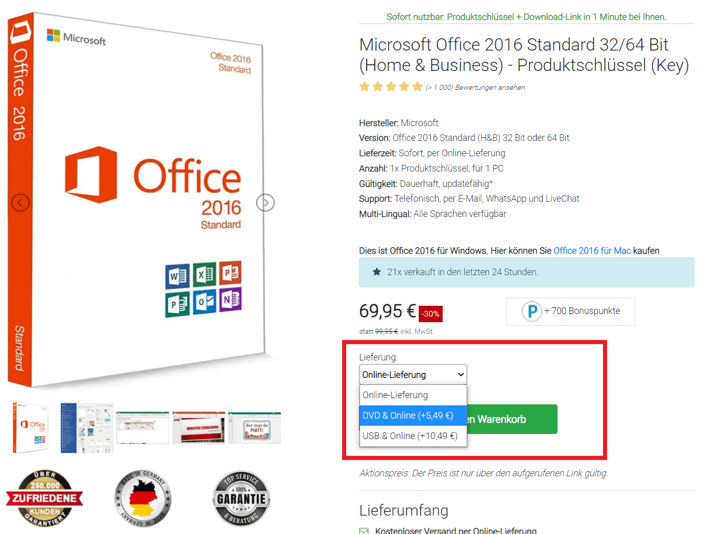 Solicite Microsoft Office 2016 con soporte de datos en DVD y memoria USB