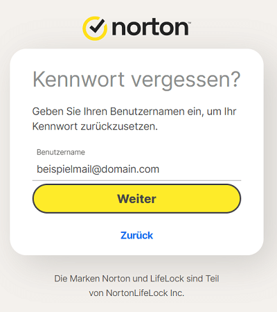 Restablezca y recupere la contraseña de su cuenta Norton