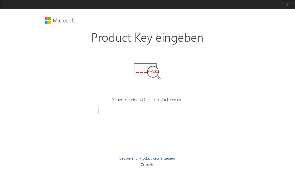 Ingrese la clave de producto en Office 2019
