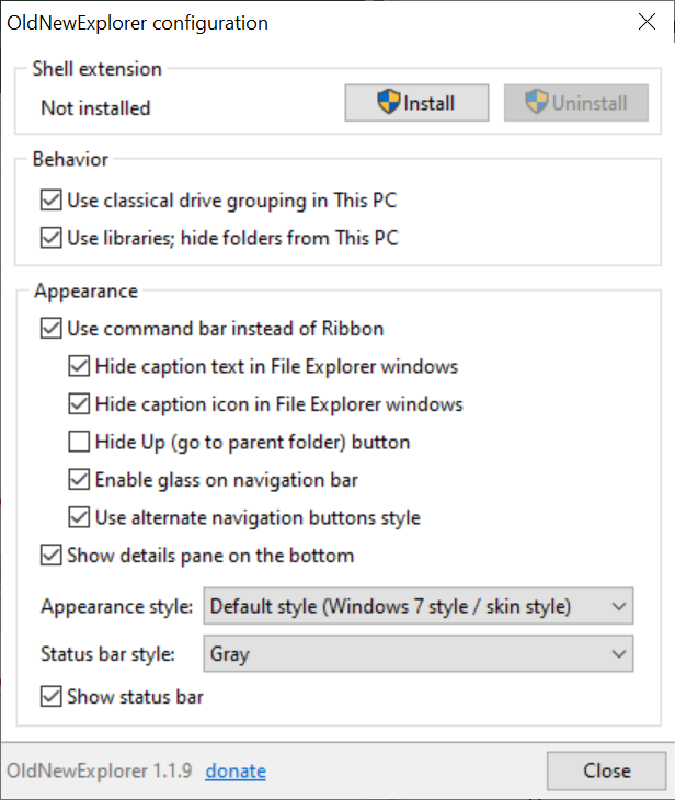 Utilice la herramienta OldNewExplorer para mostrar el Explorador en el diseño de Windows 7
