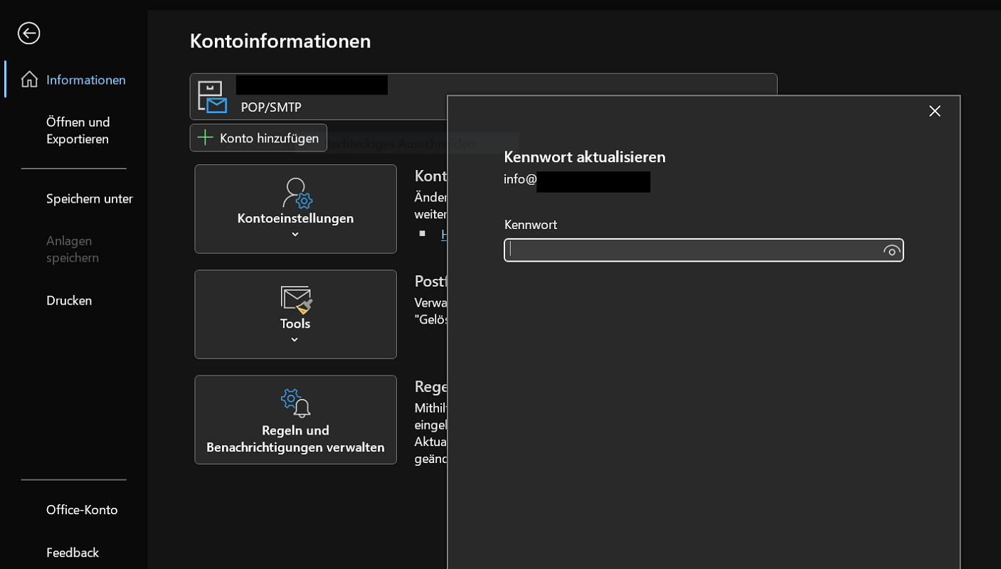 Cambiar contraseña de Outlook