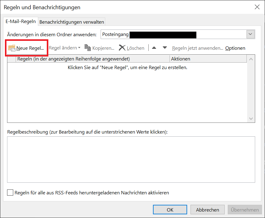 Reenviar correo en Outlook: configurar una nueva regla
