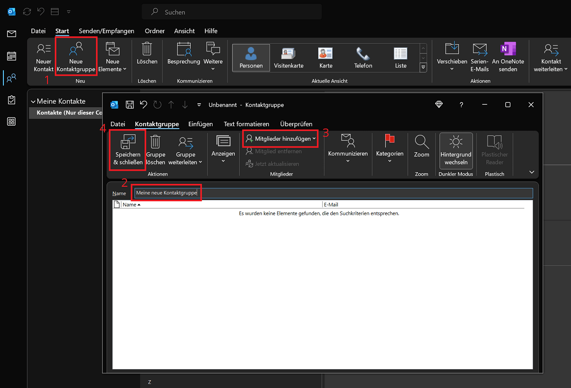 Cree una nueva lista de distribución de correo electrónico en Outlook