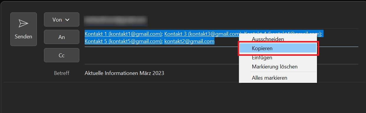 Crear una lista de distribución de Outlook desde un correo electrónico