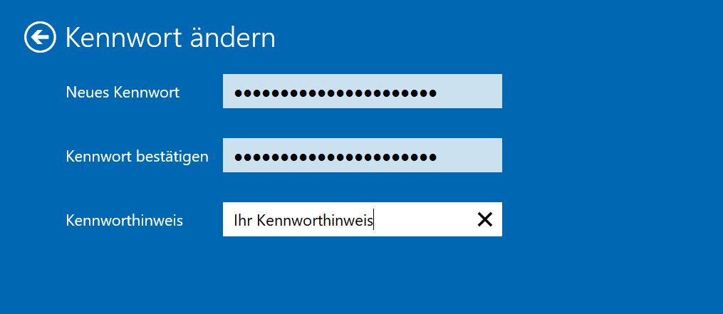 Cambiar contraseña en Windows 10