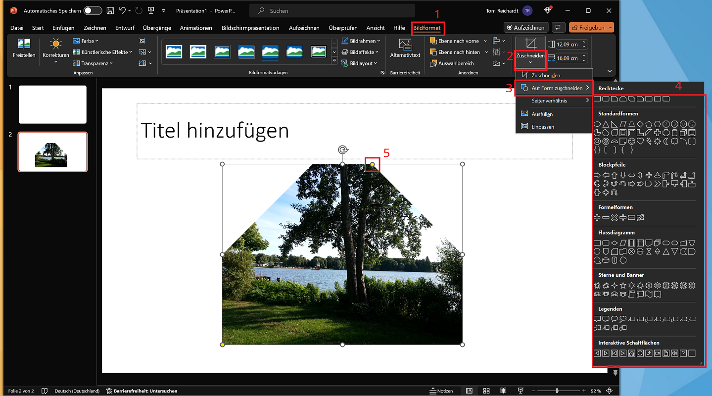 Recortar imágenes a formas en PowerPoint