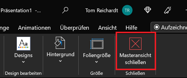 Cerrar el patrón de diapositivas de PowerPoint