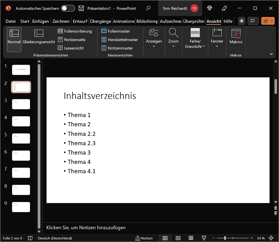 PowerPoint: crear una tabla de contenido