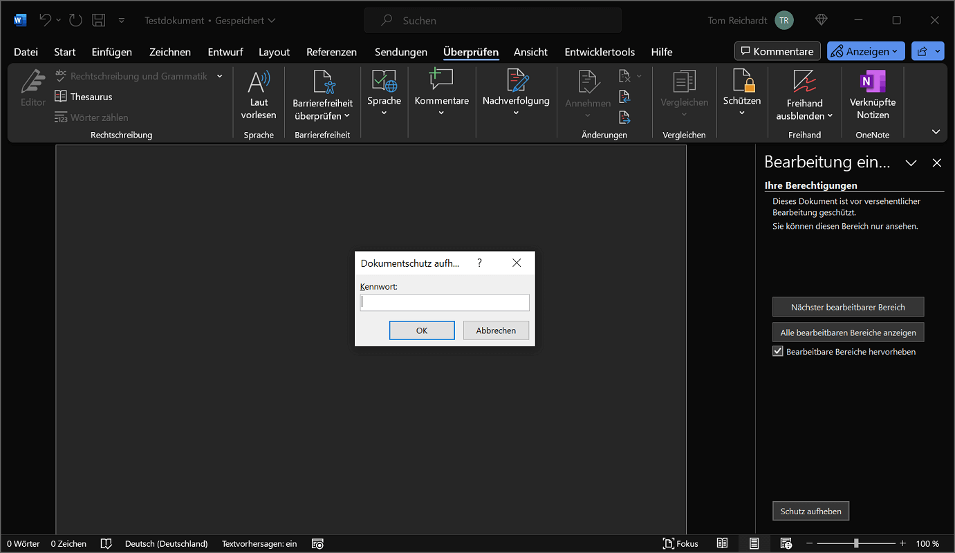 Quitar la protección contra escritura en Word
