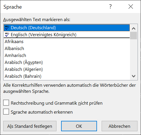 Cambiar idioma para revisión y ortografía en Word