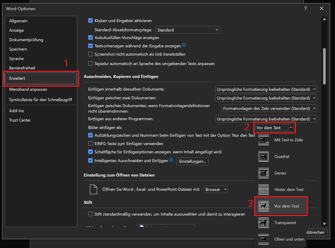 Cambie la configuración predeterminada para mover siempre las imágenes libremente en Word en el futuro
