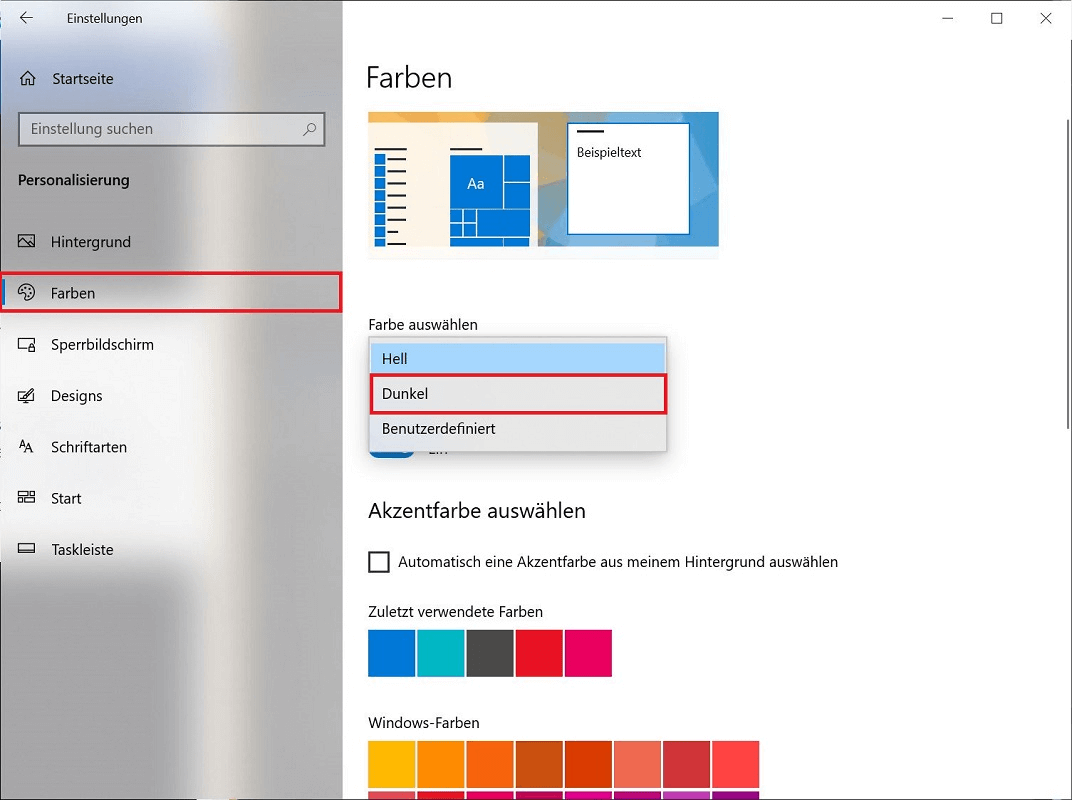 Habilitar el modo oscuro de Windows 10