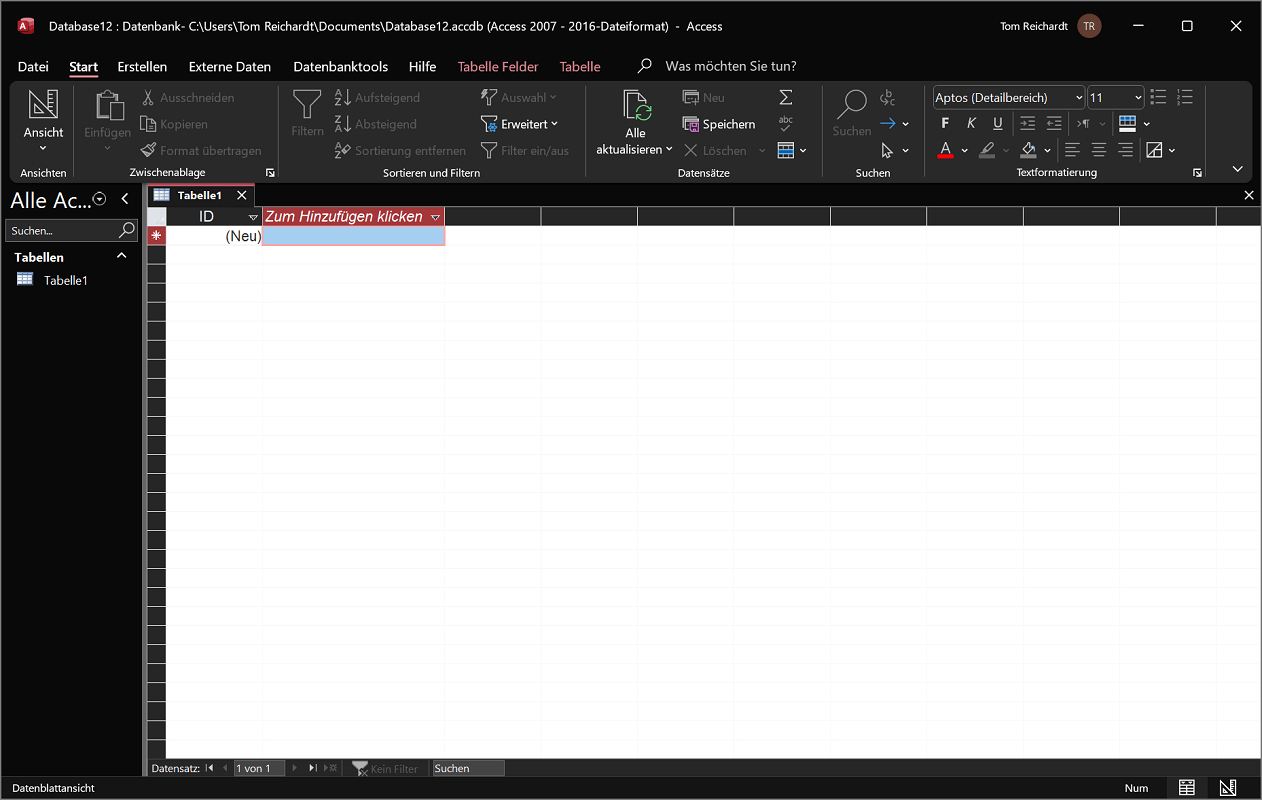 Interfaz de usuario de acceso a Windows