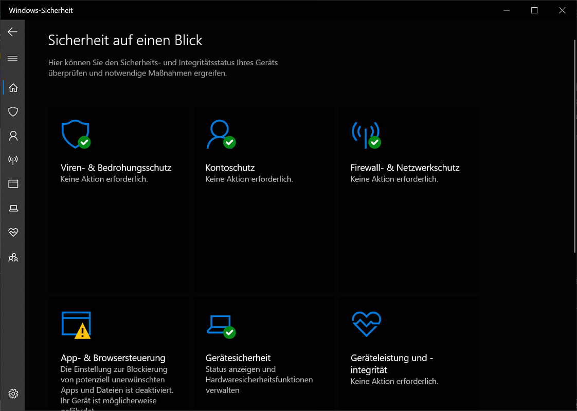 Centro de seguridad de Windows Defender