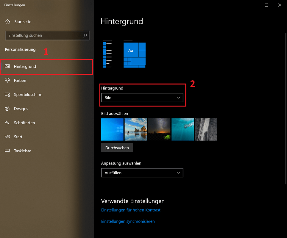 Cambiar el fondo de pantalla del escritorio de Windows