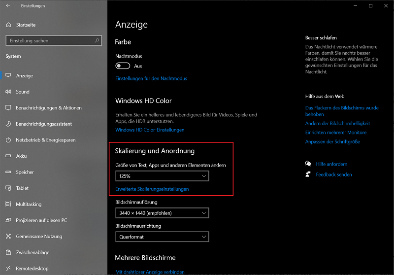 En la configuración de Windows en