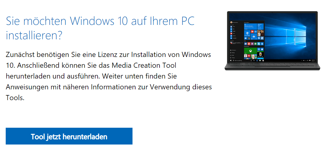 Página de descarga de la herramienta de creación de Windows Media