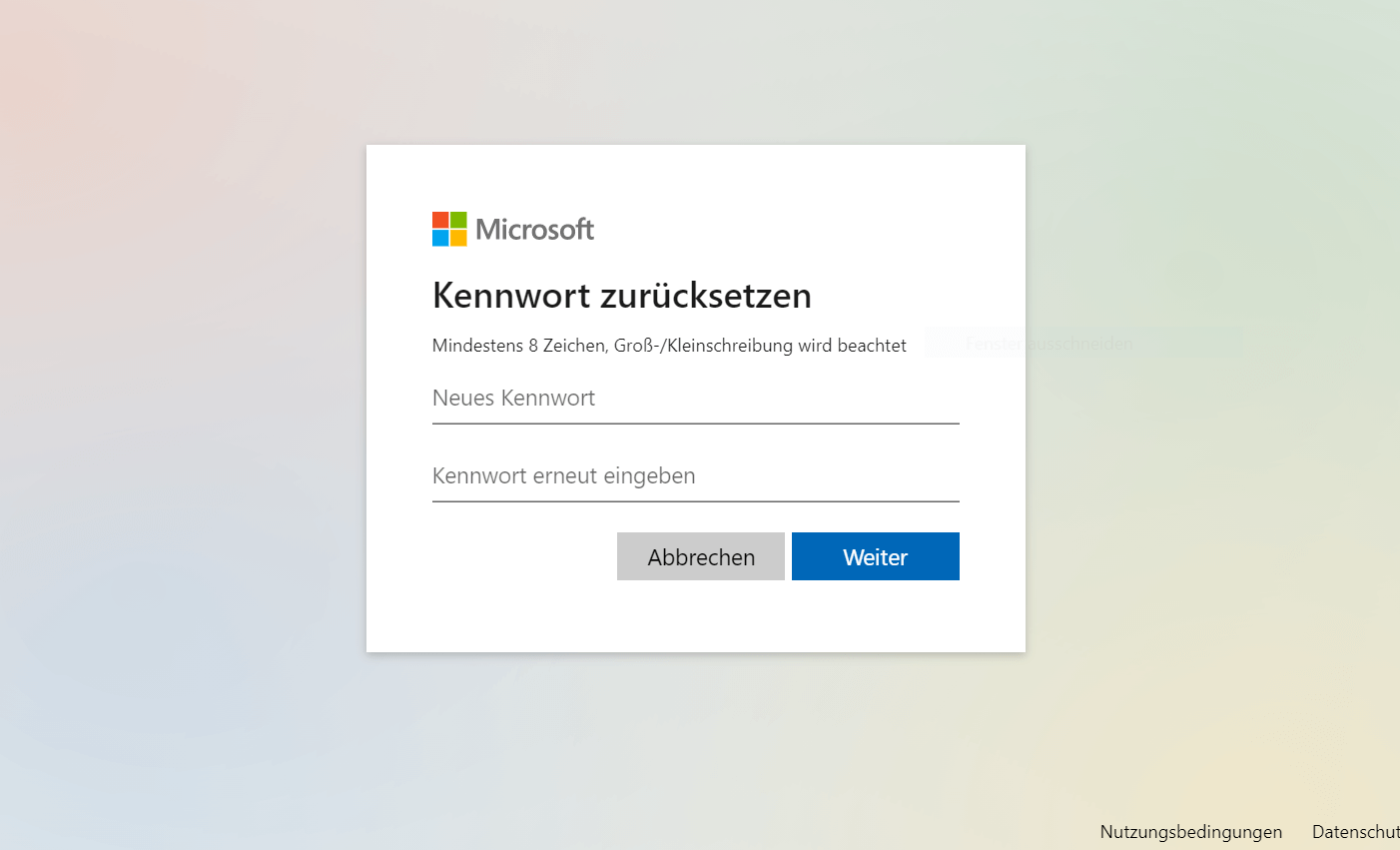 Recuperación de contraseña de cuenta de Microsoft