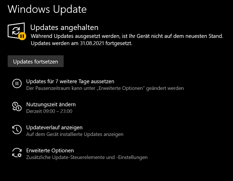 Si una actualización de Windows está en pausa, actívela con un clic