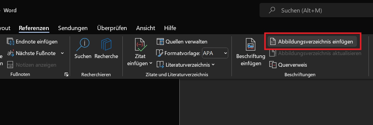 Insertar una lista de figuras en Word