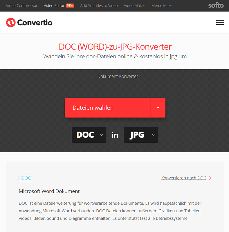 Convierta Word a JPG usando herramientas en línea