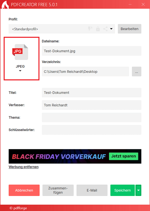 Convierta Word a PDF con el programa de descarga PDFCreator