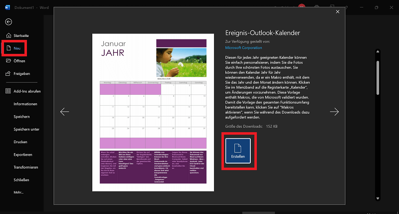 Usar plantilla en Word