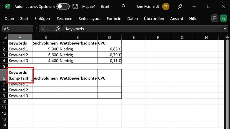 Cree un salto de línea en Excel en una celda usando el método abreviado de teclado