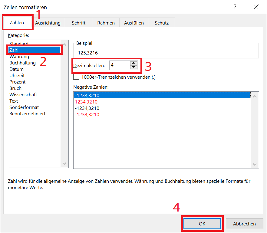 Mostrar cualquier decimal con formato de celda en Excel