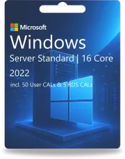 Windows Server 2022 Standard | 16 Core + 50 CAL de usuario + 5 CAL de RDS