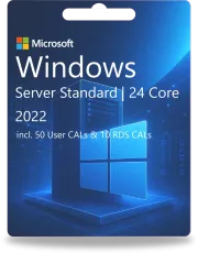 Windows Server 2022 Standard | 24 Core + 50 CAL de usuario + 10 CAL de RDS