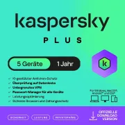 Kaspersky Plus | 5 dispositivos | 1 año