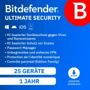 Bitdefender Ultimate Security Family | 25 dispositivos | 1 año
