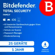 Bitdefender Total Security Family | 25 dispositivos | 1 año