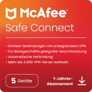 McAfee Safe Connect VPN | 5 dispositivos | 1 año