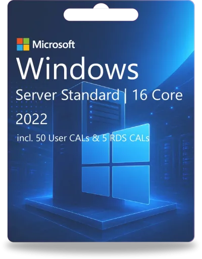 Windows Server 2022 Standard | 16 Core + 50 CAL de usuario + 5 CAL de RDS