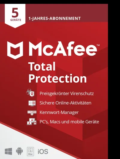 McAfee Total Protection | 5 dispositivos | 1 año