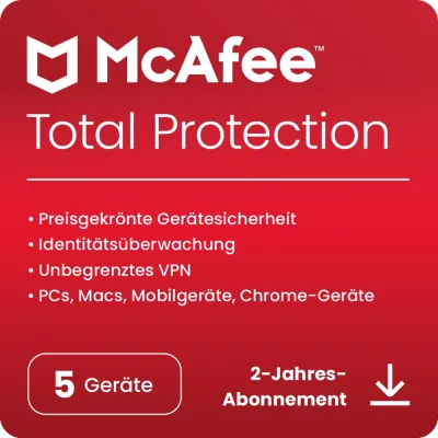 McAfee Total Protection | 5 dispositivos | 2 años