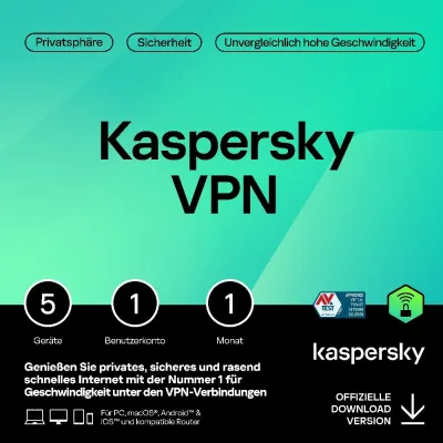 Kaspersky VPN Secure Connection | 5 dispositivos | 1 mes