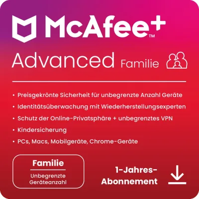 McAfee+ Advanced Family | 6 usuarios | 1 año